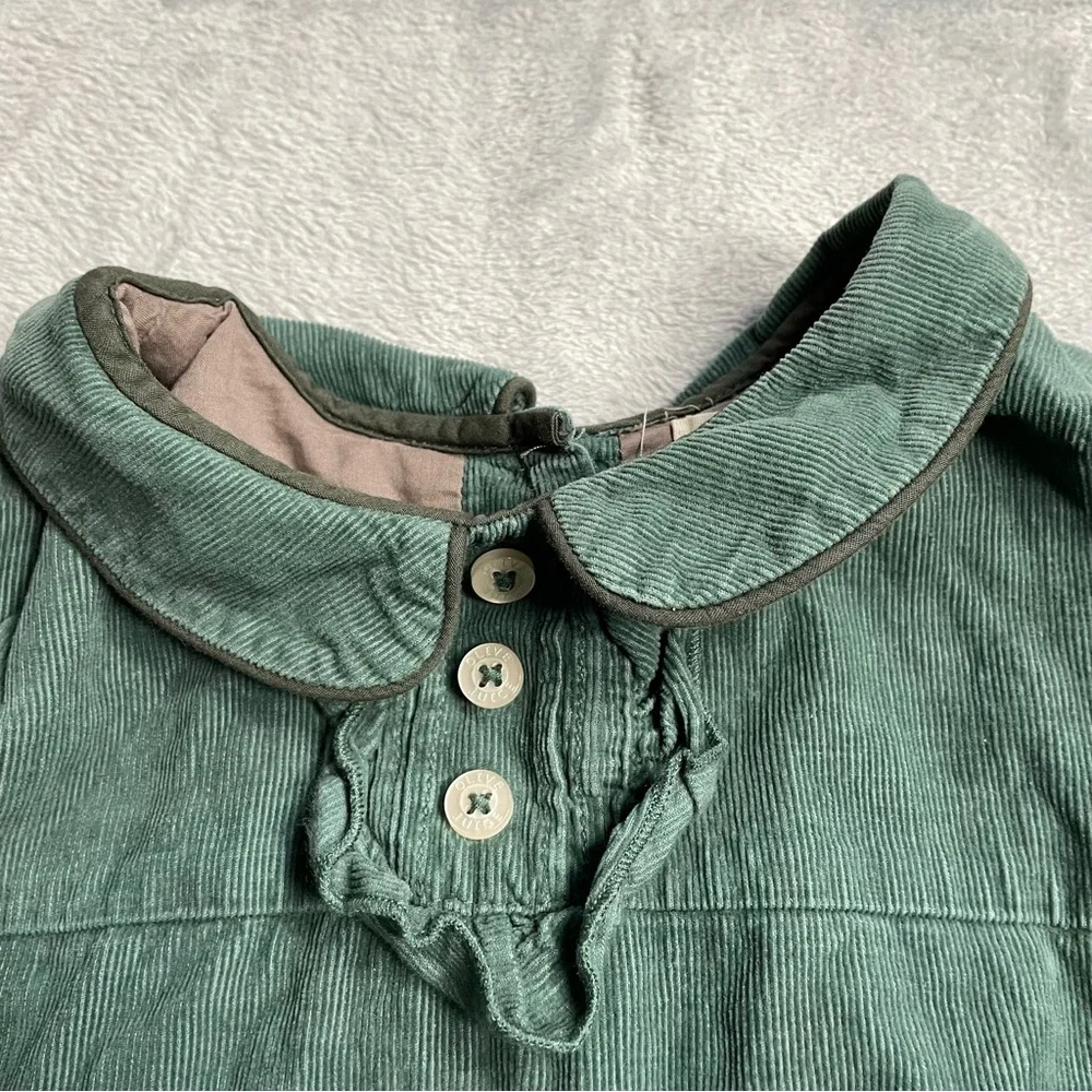 Olive Juice Dress 6 Girls Green‎ Corduroy Prairie Lined